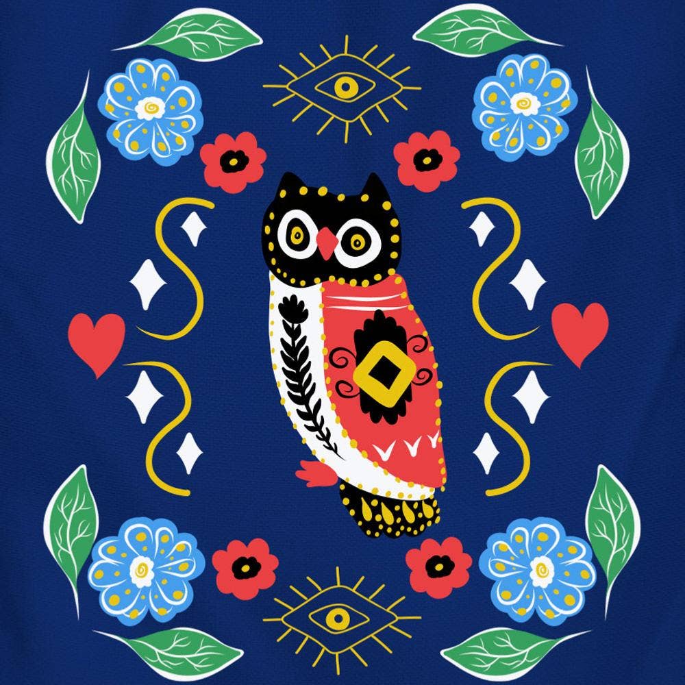 Tote Bag Recycled Cotton Owl 36 x 40cm - Spiral Circle