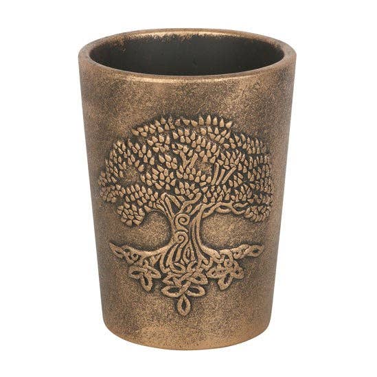 Tree of Life Bronze Terracotta Plant Pot by Lisa Parker - Spiral Circle