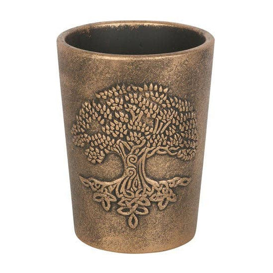 Tree of Life Bronze Terracotta Plant Pot by Lisa Parker - Spiral Circle