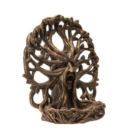 Tree Of Life Greenman Backflow Incense Burner - Spiral Circle