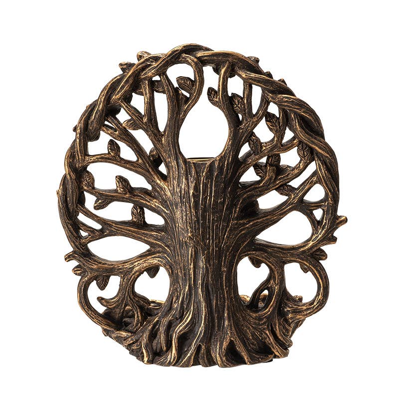 Tree Of Life Greenman Backflow Incense Burner - Spiral Circle