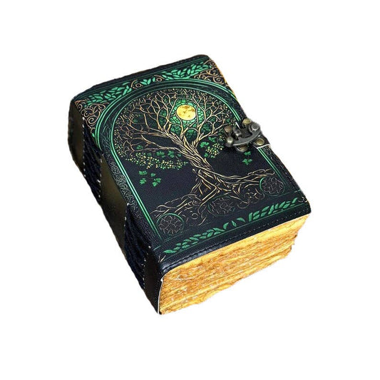 Tree of Life Leather Journal Travel Celtic Book Grimoire - Spiral Circle