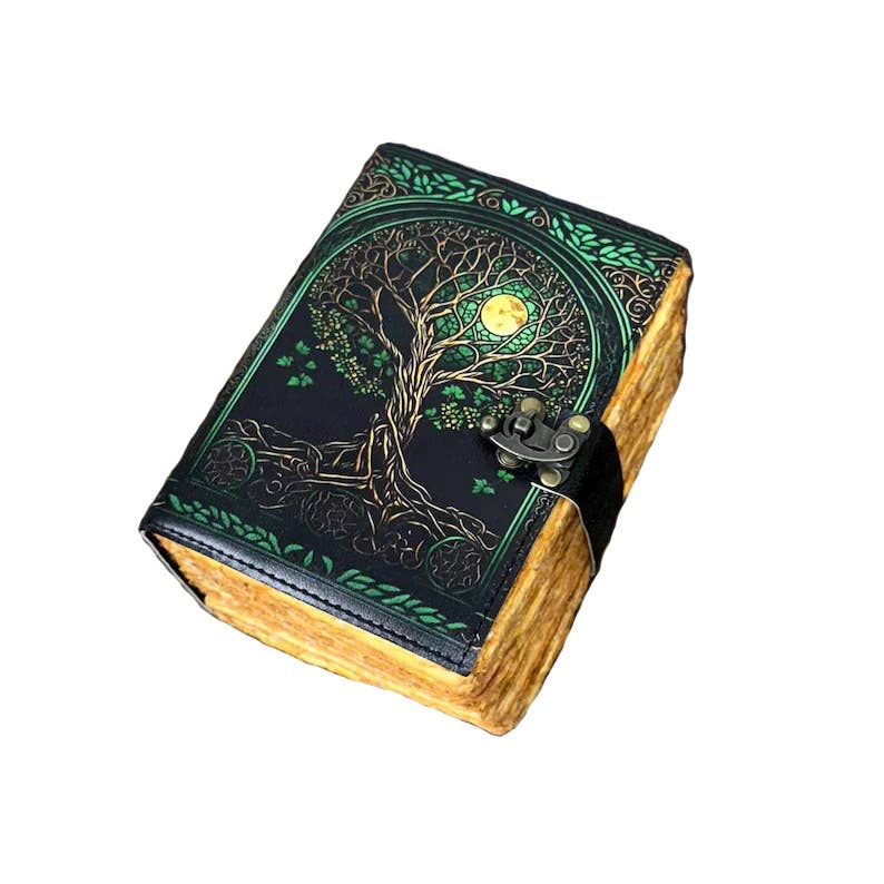 Tree of Life Leather Journal Travel Celtic Book Grimoire - Spiral Circle