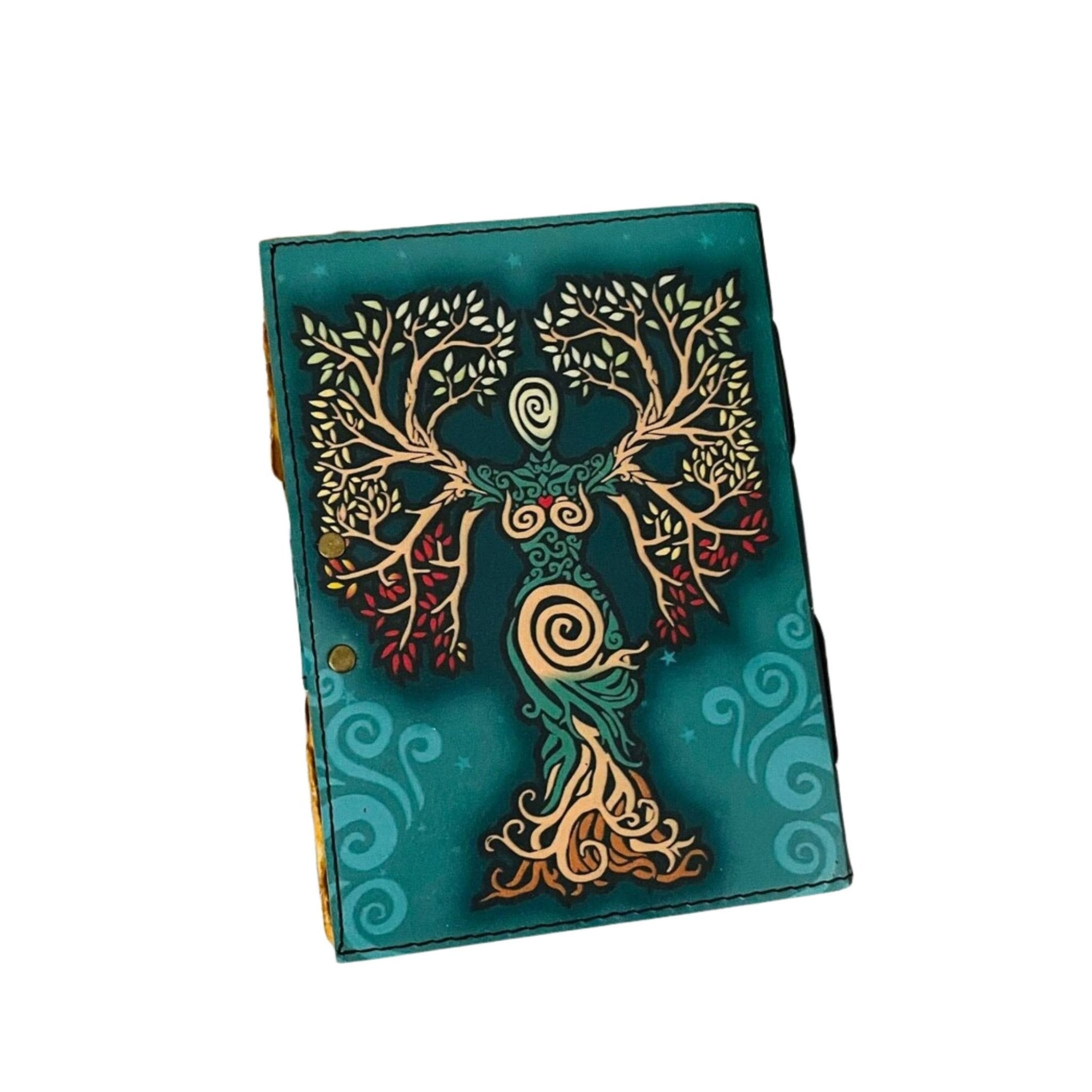 Tree of Life Leather Journal Vintage Travel Celtic Notebook - Spiral Circle