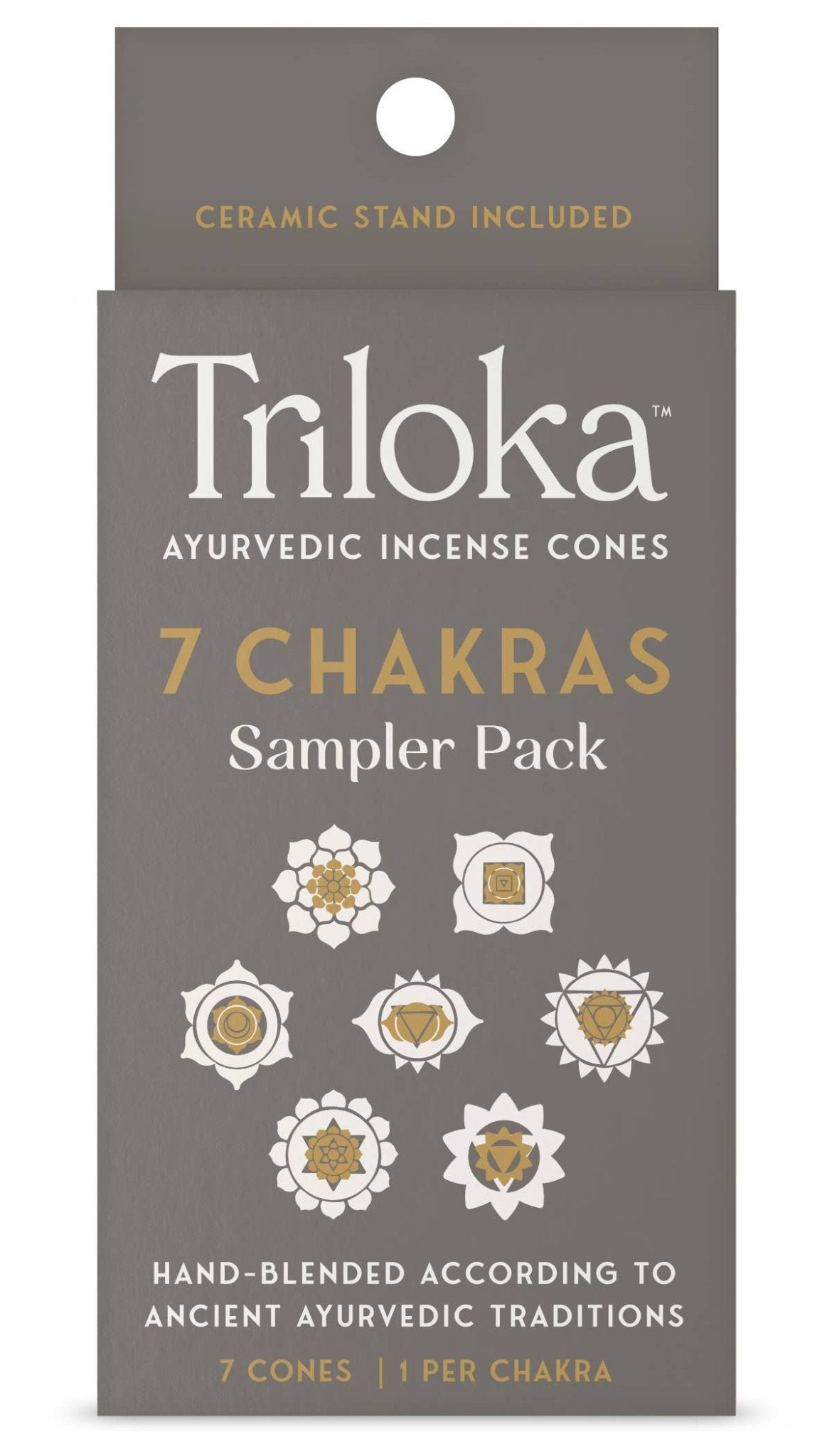 Triloka Chakra Sampler Pack Cones - Spiral Circle