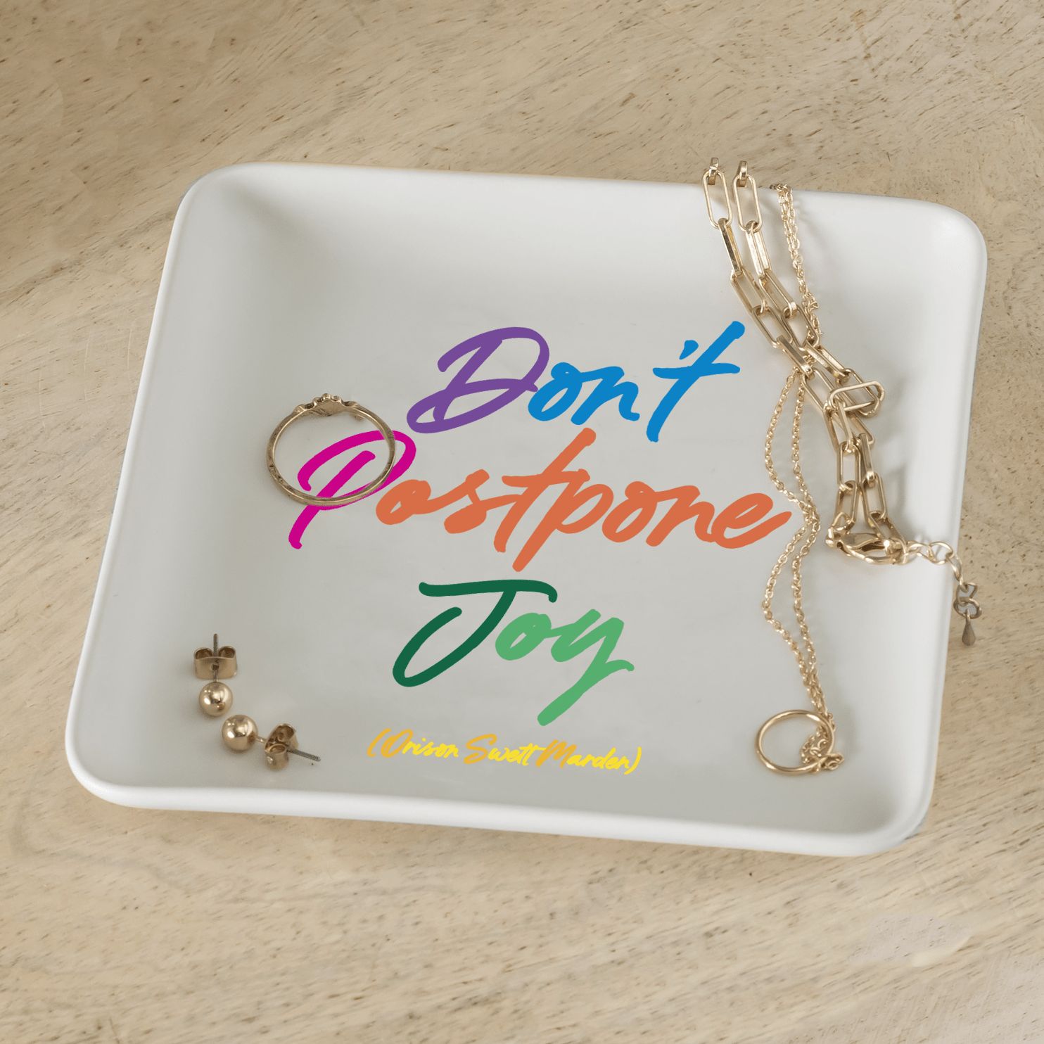 Trinket Dishes | Don't Postpone Joy (Marden) - Spiral Circle