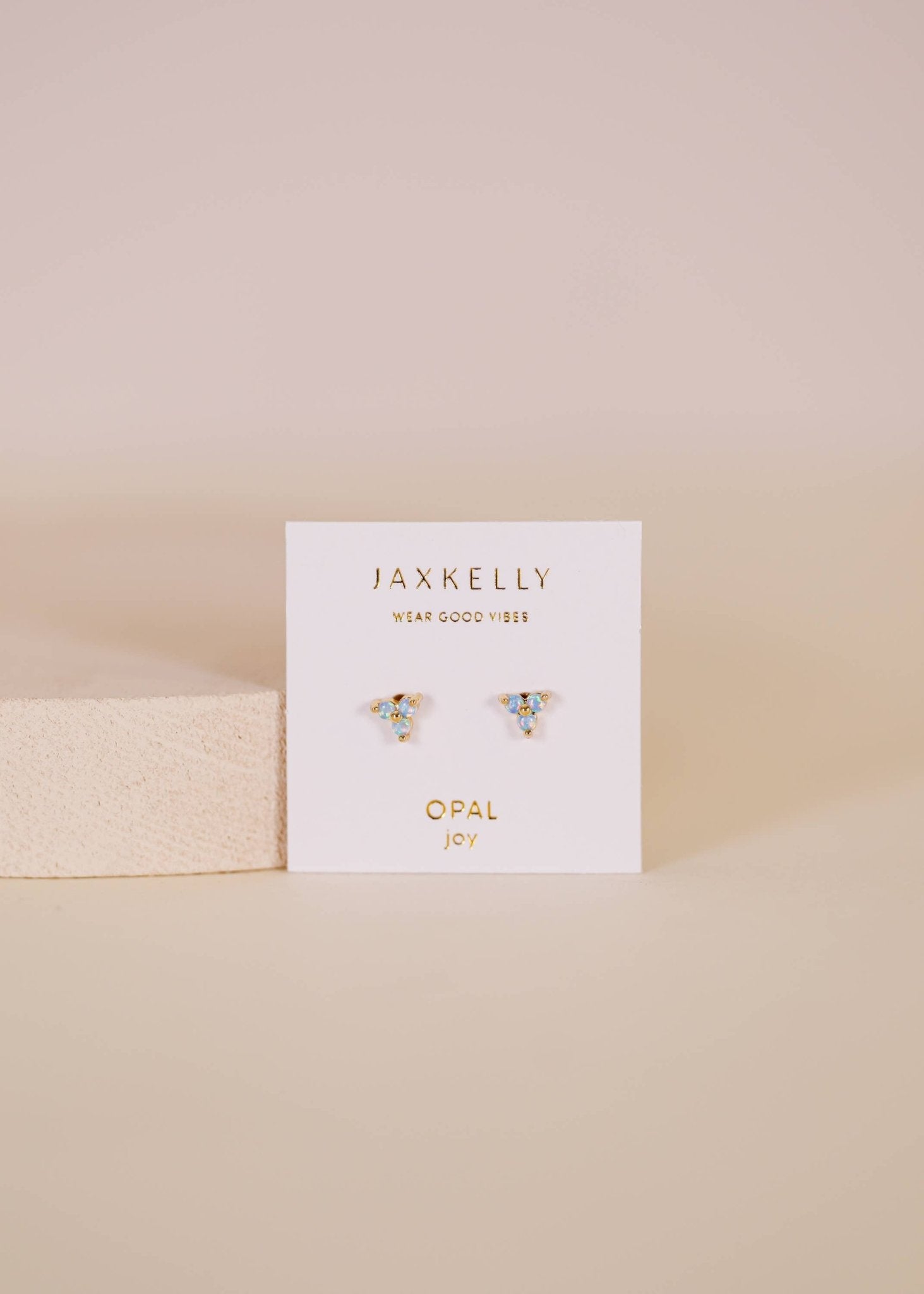 Trio Cluster Gold Earrings - Fire Opal - Spiral Circle