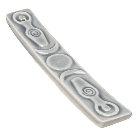 Triple Goddess Incense Burner Ceramic - Spiral Circle
