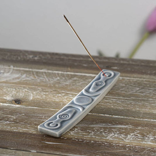 Triple Goddess Incense Burner Ceramic - Spiral Circle