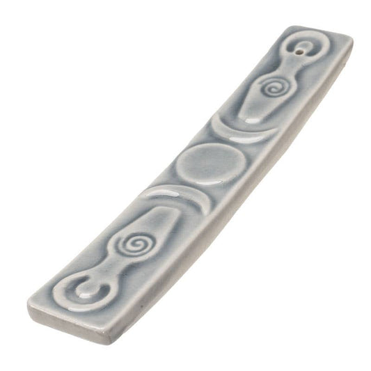 Triple Goddess Incense Burner Ceramic - Spiral Circle