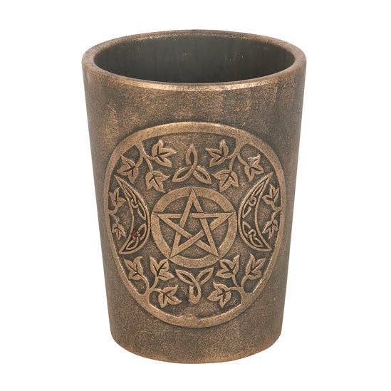 Triple Moon Bronze Terracotta Plant Pot by Lisa Parker - Spiral Circle