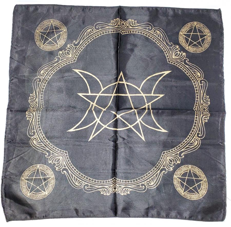 Triple Moon Pentagram Altar Cloth 21x21