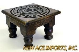 Triquetra Carved Wood Altar Table 6 x 6 inches - Spiral Circle