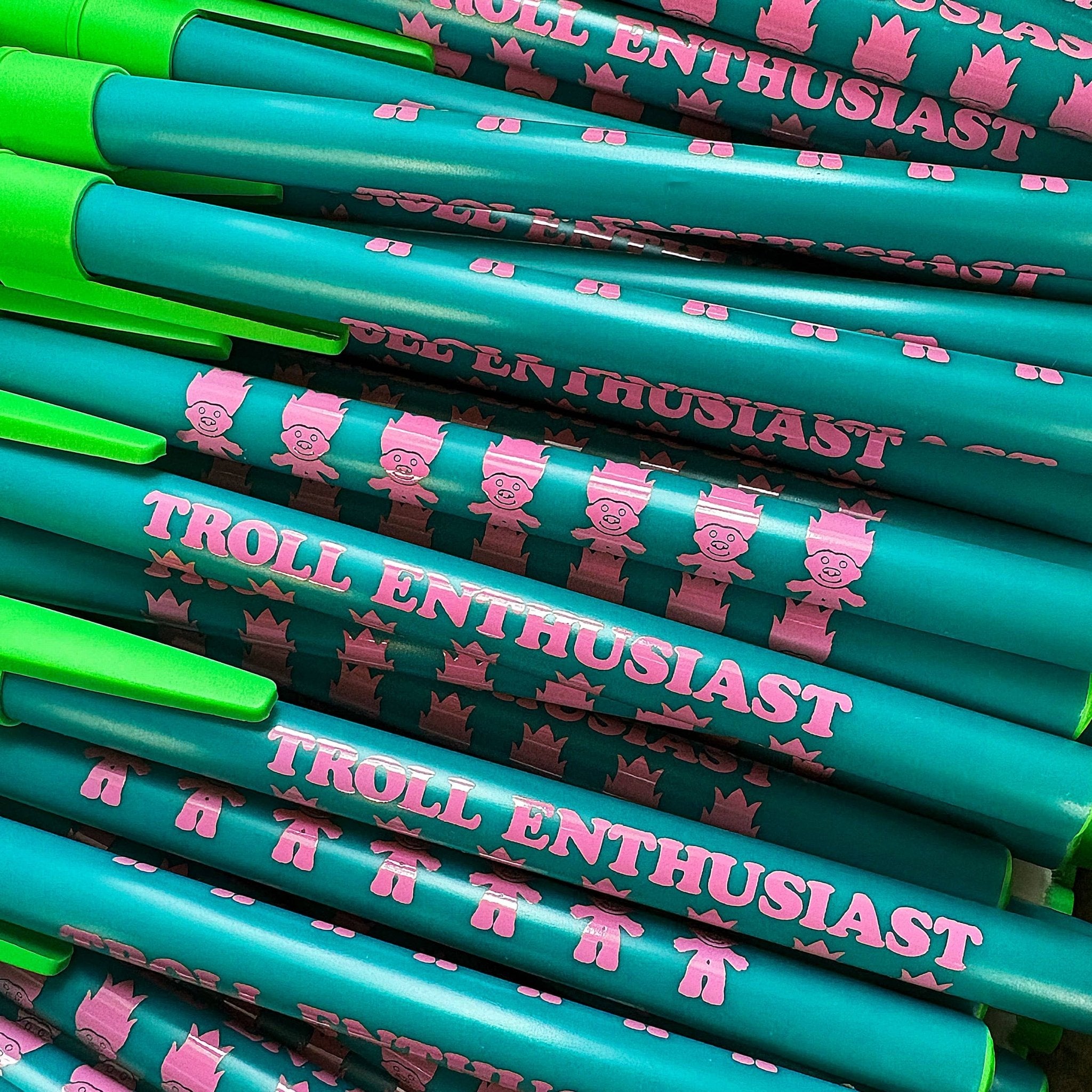 Troll Enthusiast Topper, Retro 90s Figurine Ballpoint Pen - Spiral Circle