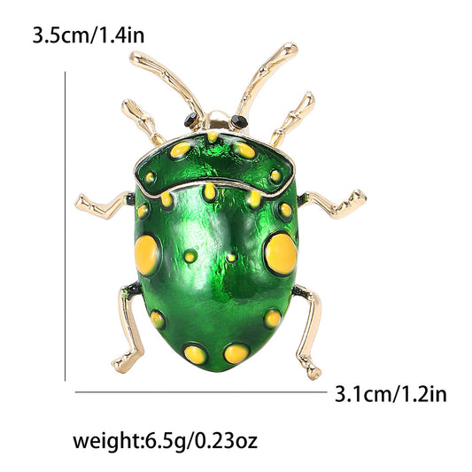 Tropical Leaf Beetles Brooch - Spiral Circle