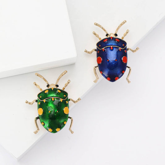 Tropical Leaf Beetles Brooch - Spiral Circle