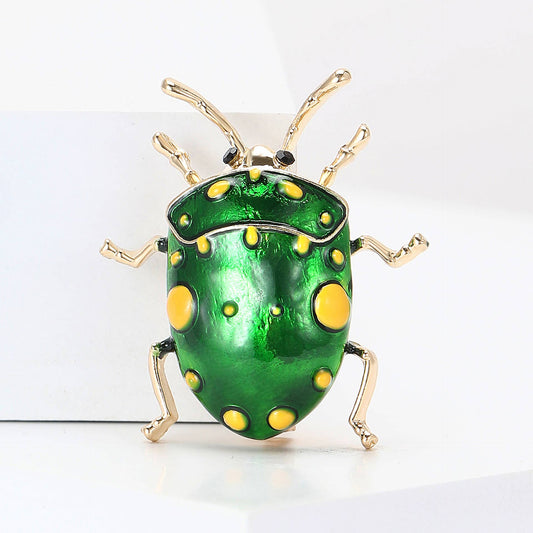Tropical Leaf Beetles Brooch - Spiral Circle