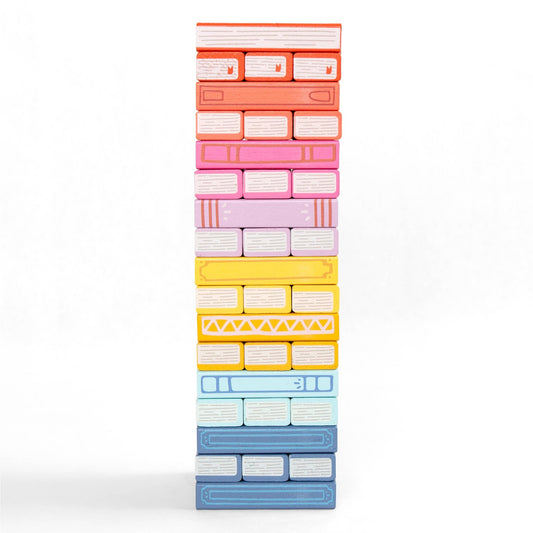 Tumbling Book Stack - Wooden Block Stacking & Balance Game - Spiral Circle