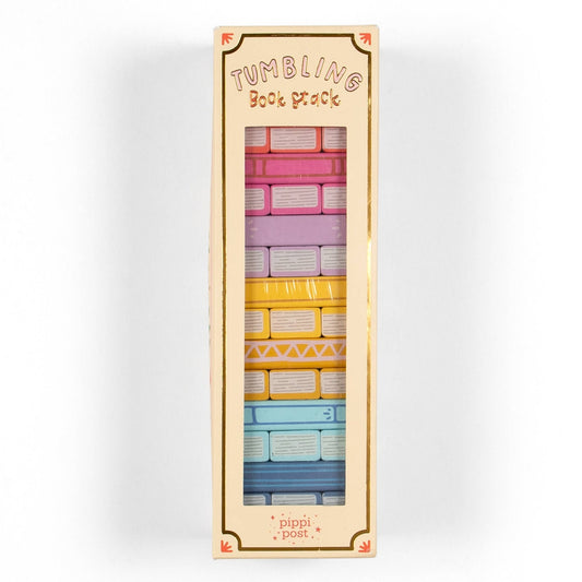 Tumbling Book Stack - Wooden Block Stacking & Balance Game - Spiral Circle