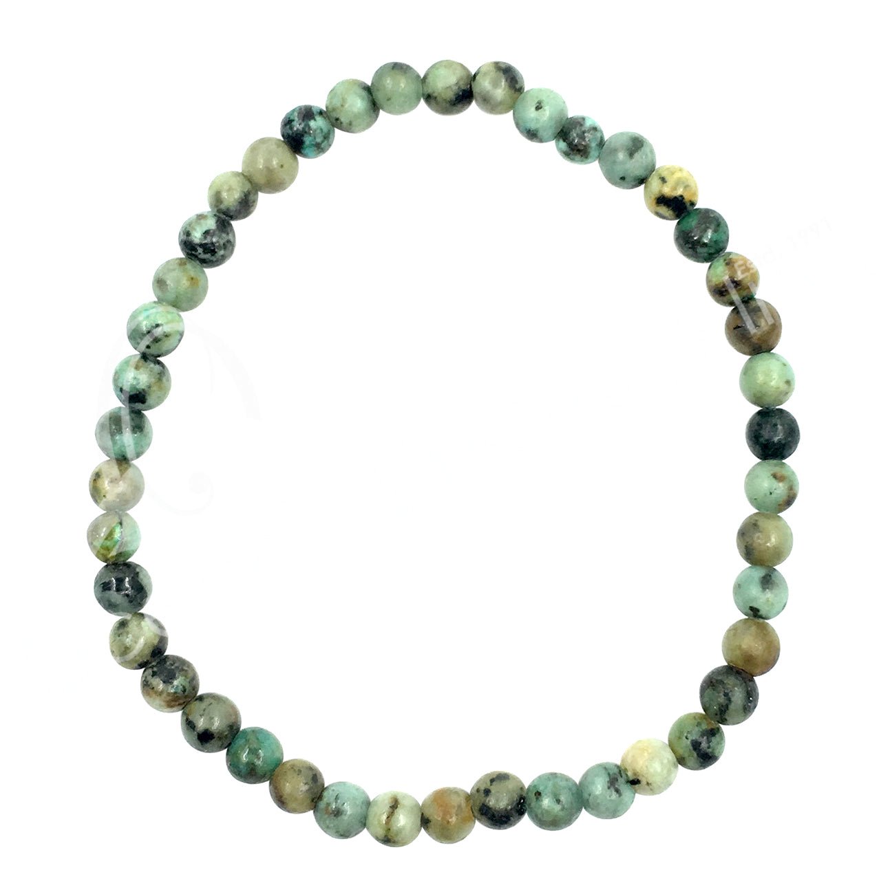 Turquoise, African | Transform your Life | Stone Beaded Bracelet | 4mm | O - Spiral Circle