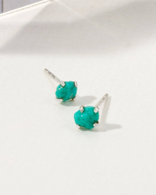Turquoise Beauty Post Earrings | Sterling Silver - Spiral Circle