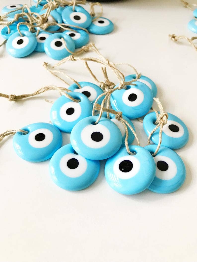 Turquoise Evil Eye Bead - Spiral Circle