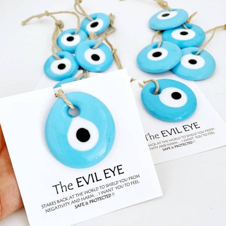 Turquoise Evil Eye Bead - Spiral Circle