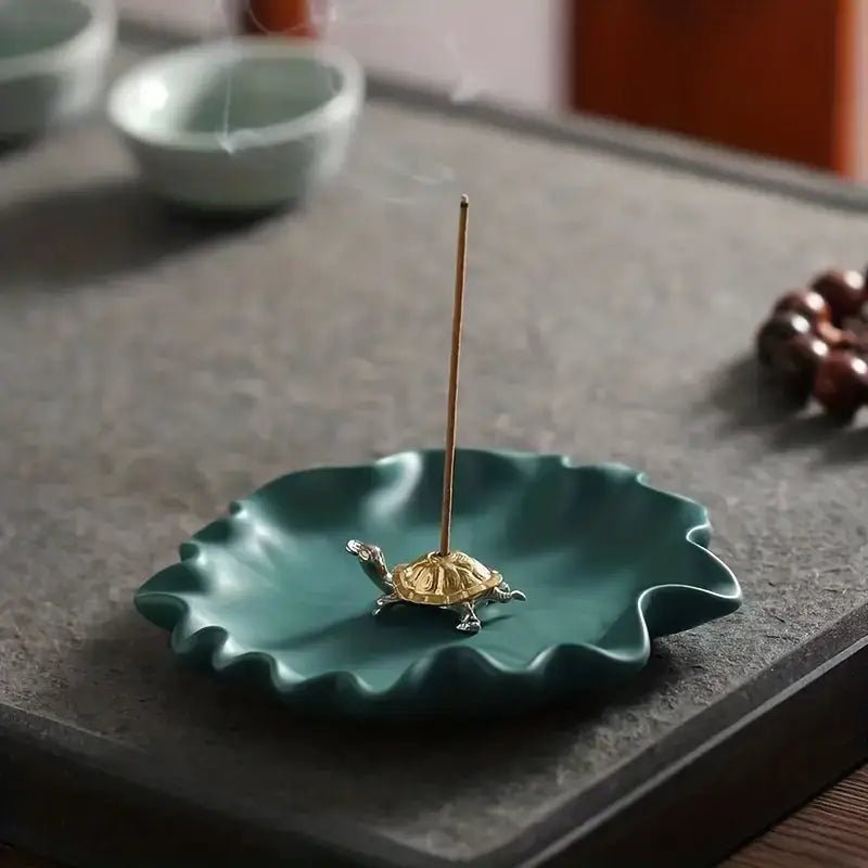Turtle Mini Incense Holder Bronze - Spiral Circle