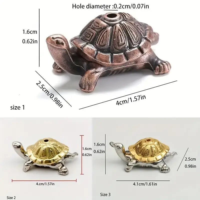 Turtle Mini Incense Holder Bronze - Spiral Circle