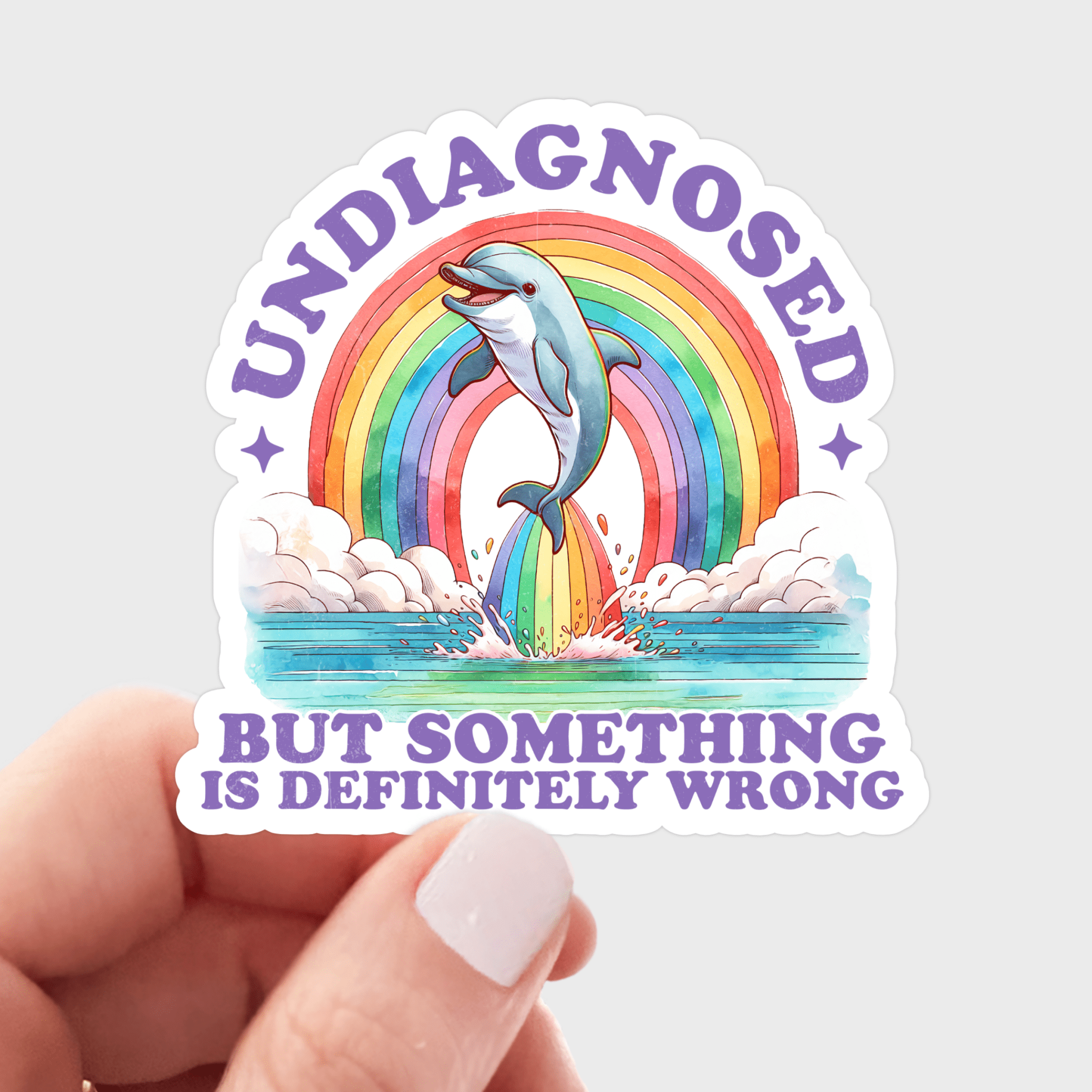 Undiagnosed But Something is Definitely Wrong Sticker - adhd - Spiral Circle