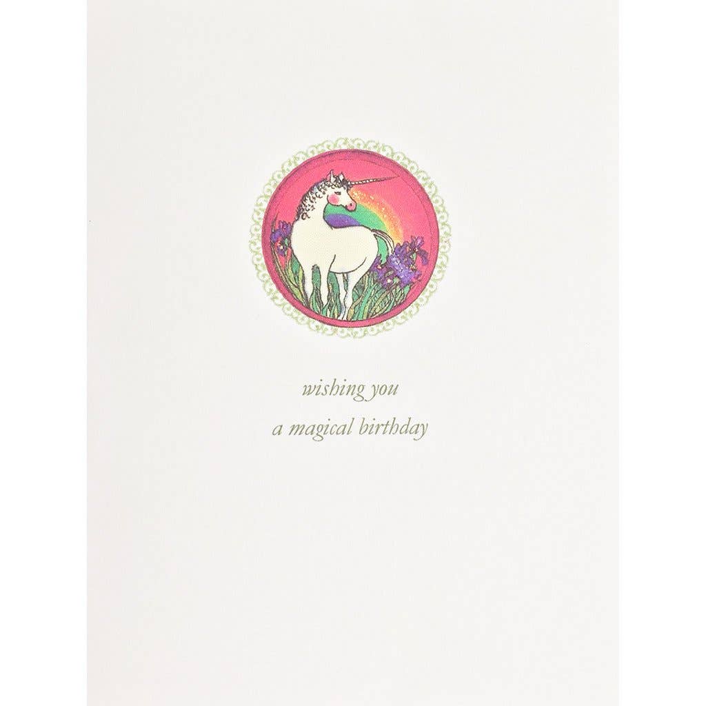 Unicorn Birthday Card - Spiral Circle