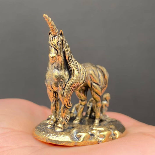 Unicorn | Brass Figurine - Spiral Circle