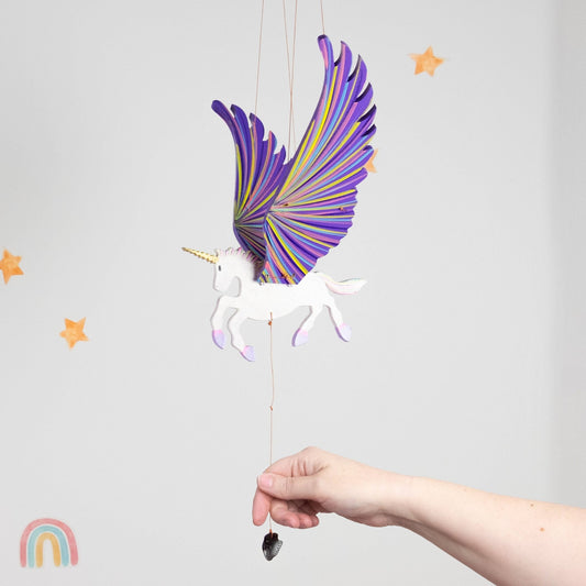 Unicorn Flying Mobile - Purple - Spiral Circle