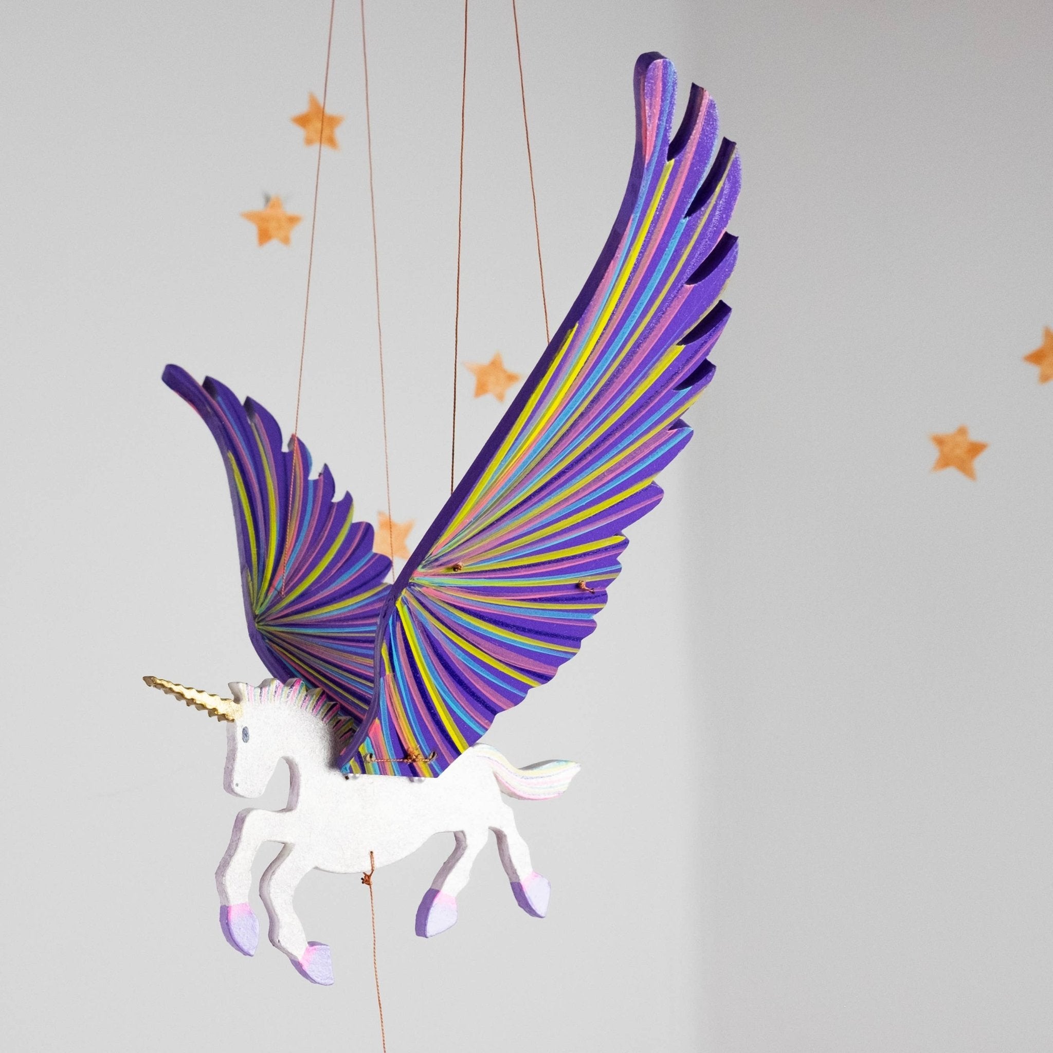 Unicorn Flying Mobile - Purple - Spiral Circle