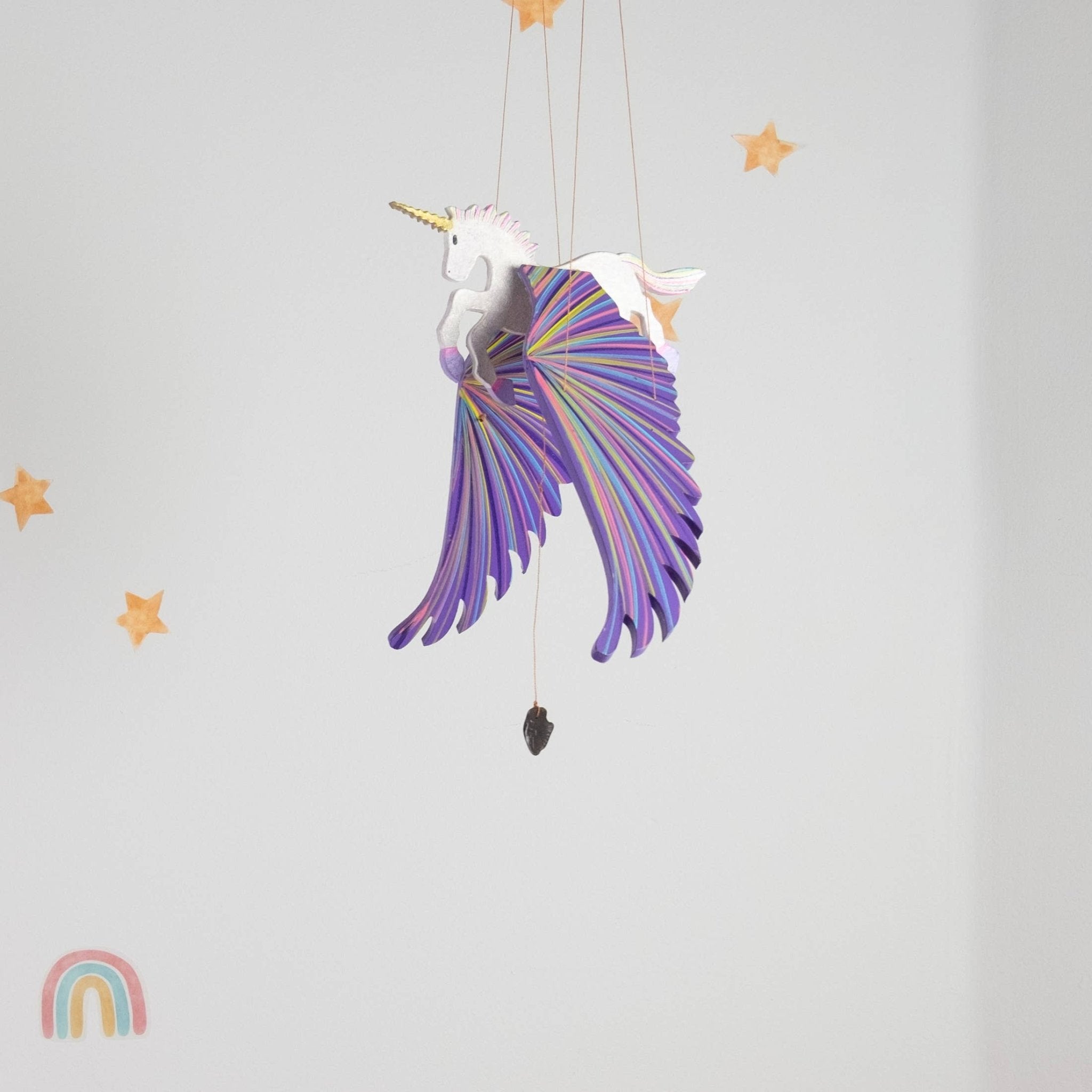 Unicorn Flying Mobile - Purple - Spiral Circle