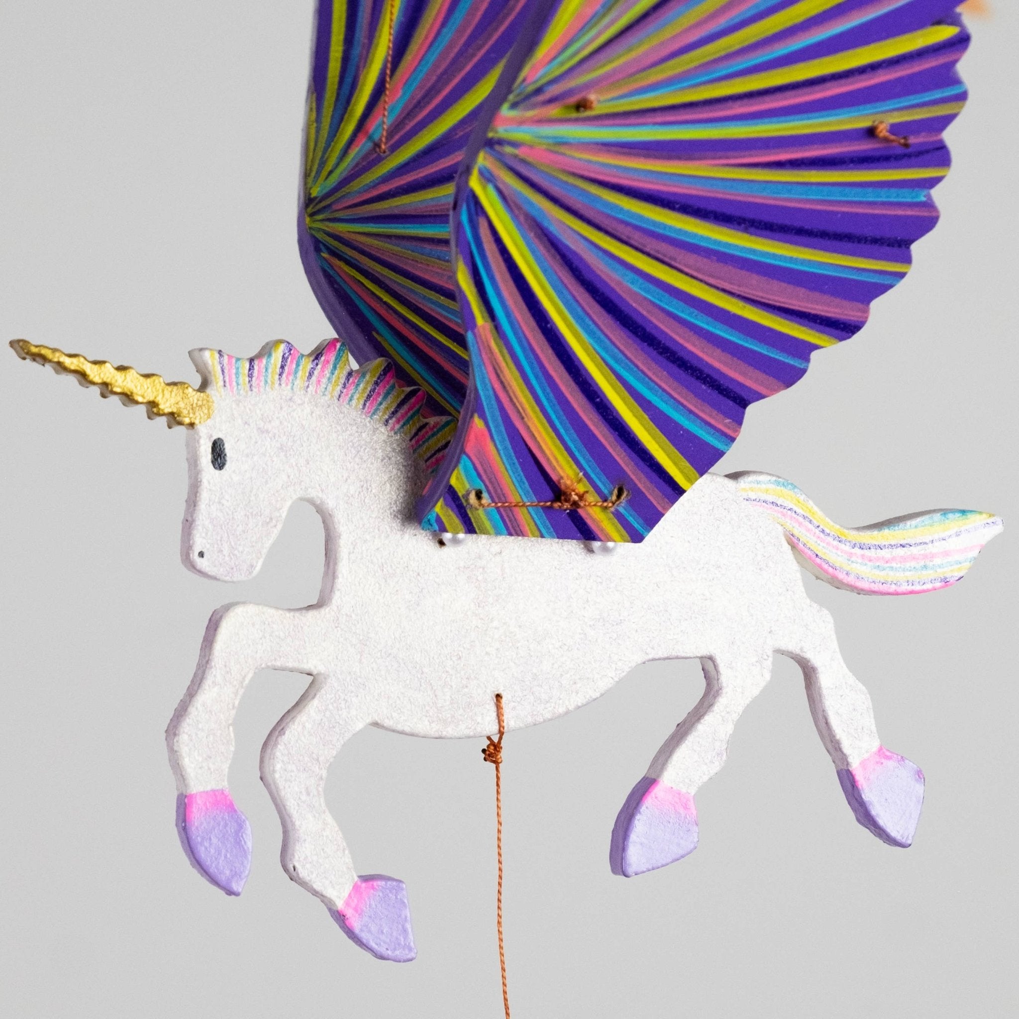 Unicorn Flying Mobile - Purple - Spiral Circle