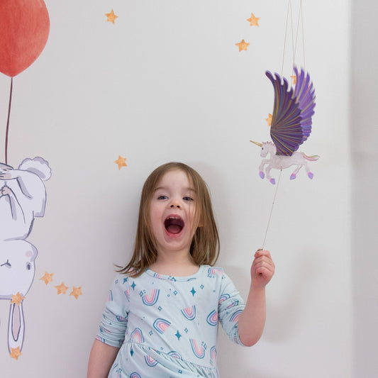 Unicorn Flying Mobile - Purple - Spiral Circle
