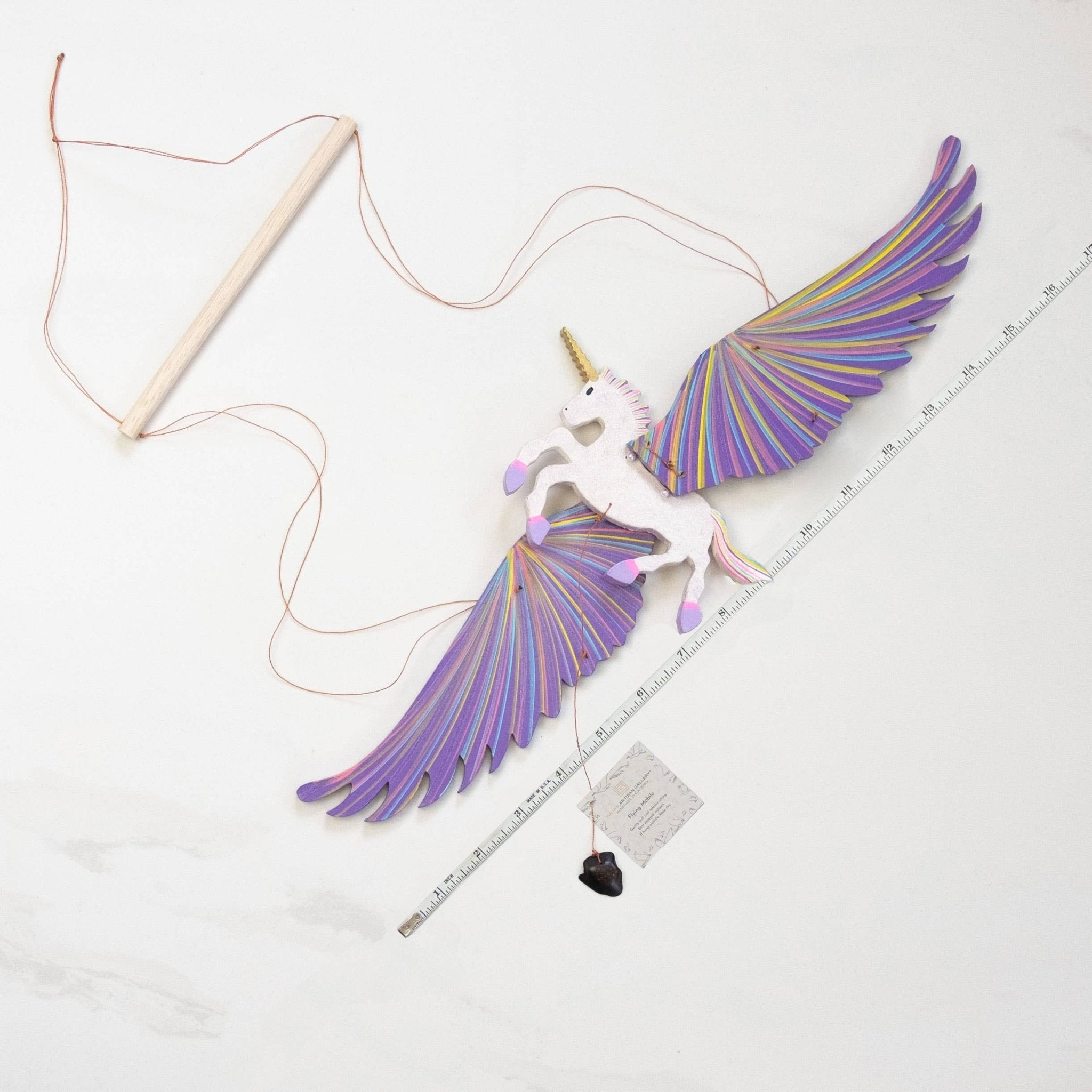 Unicorn Flying Mobile - Purple - Spiral Circle