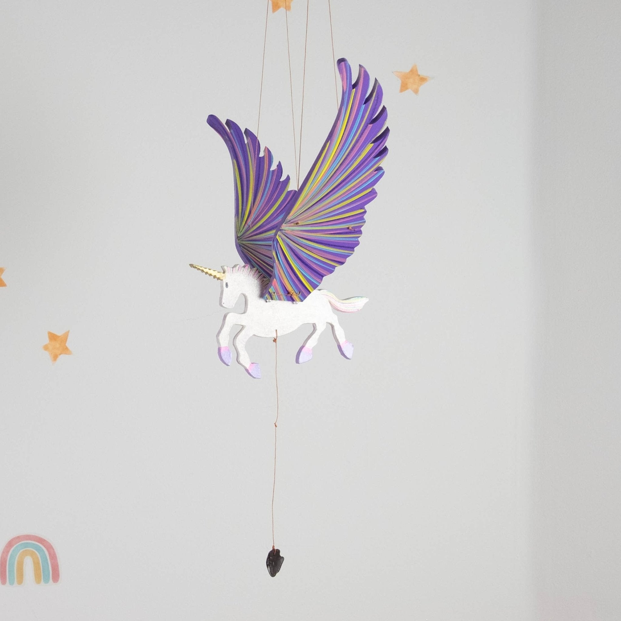 Unicorn Flying Mobile - Purple - Spiral Circle
