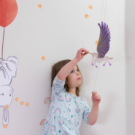 Unicorn Flying Mobile - Purple - Spiral Circle