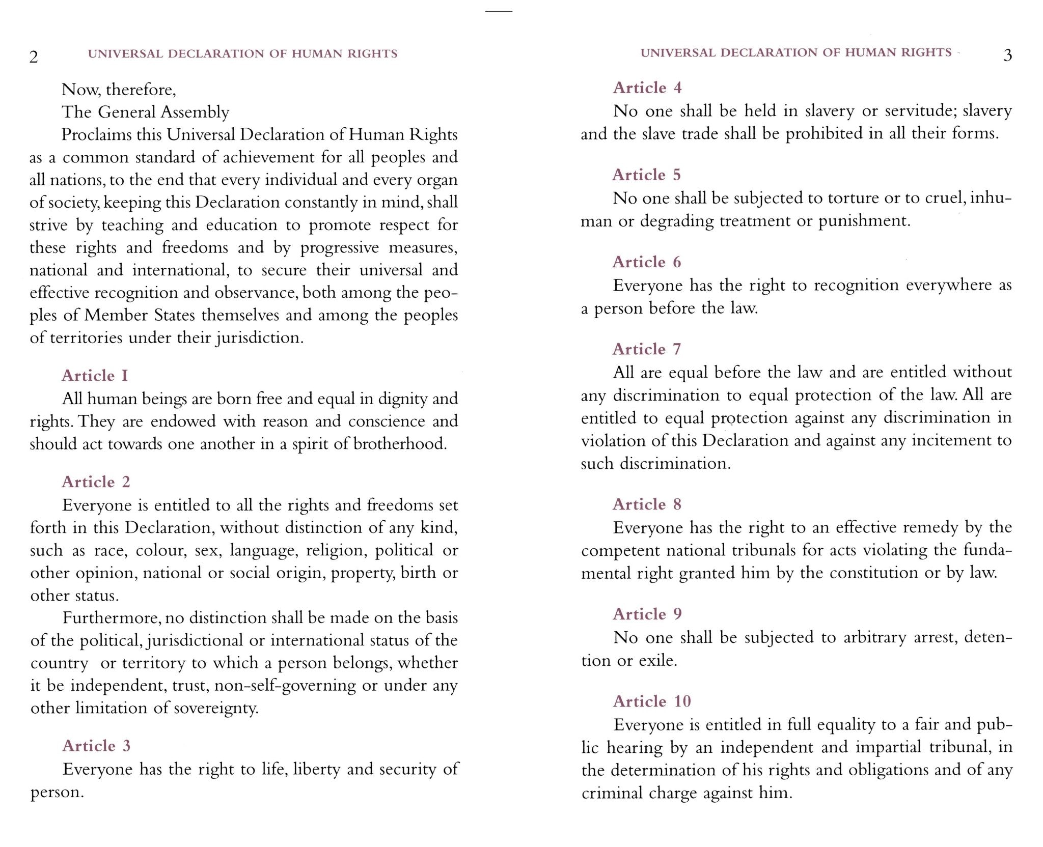 Universal Declaration of Human Rights - Spiral Circle