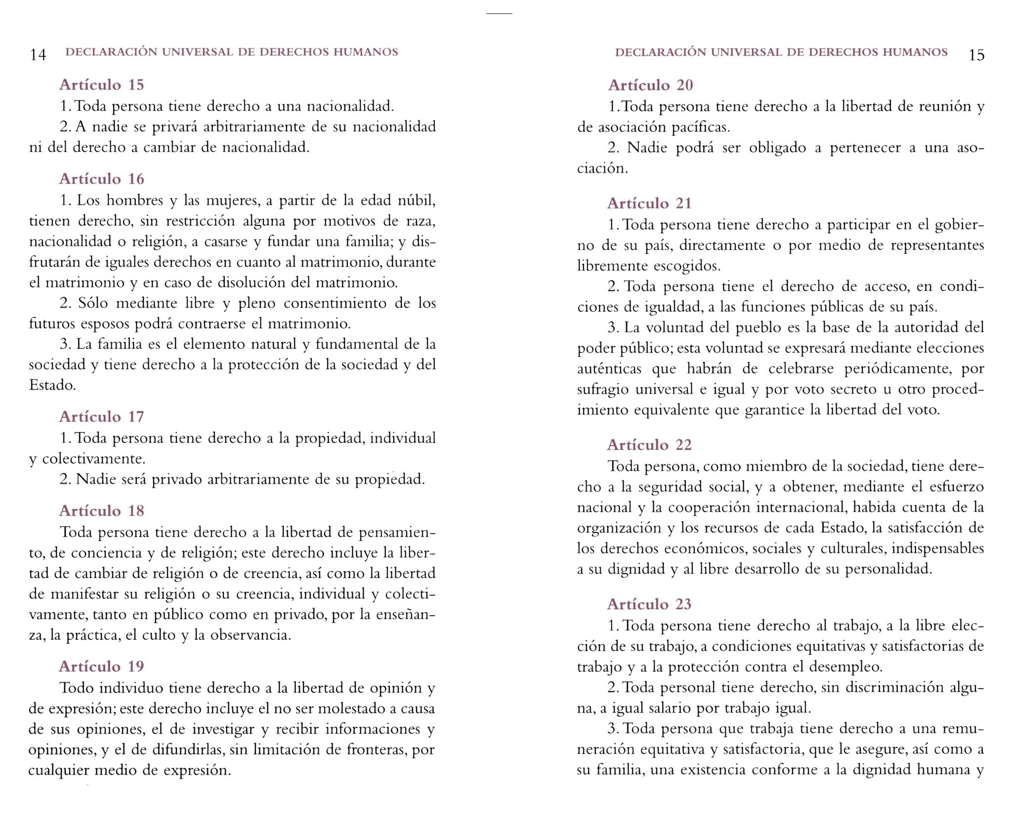 Universal Declaration of Human Rights - Spiral Circle