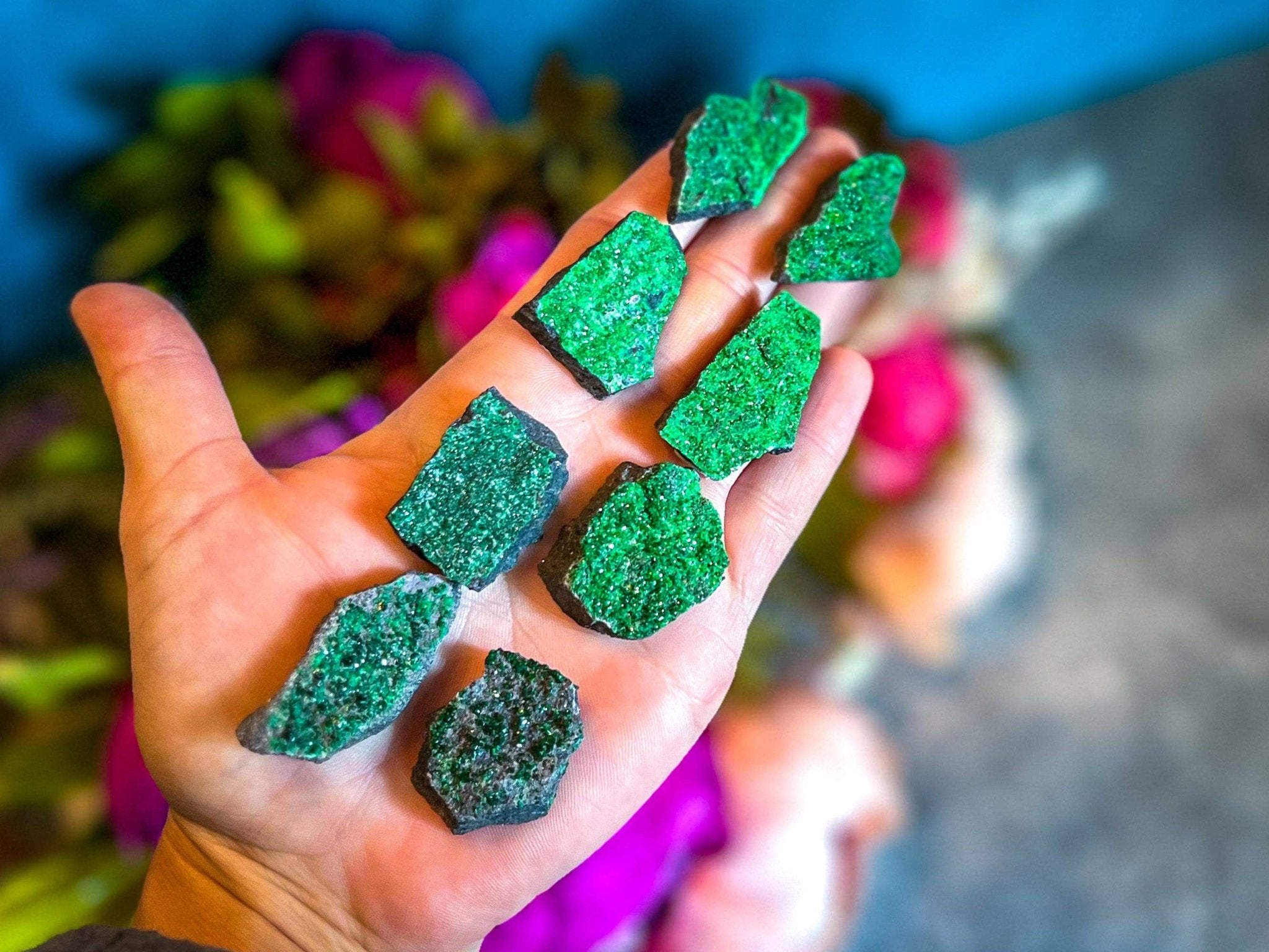 Uvarovite Garnet Specimens, Raw Crystals and Stones - Spiral Circle