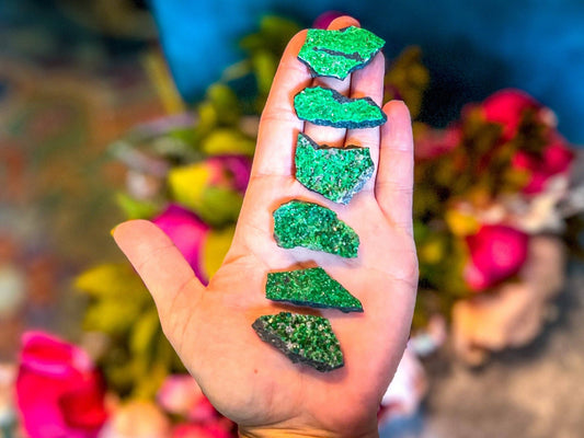 Uvarovite Garnet Specimens, Raw Crystals and Stones - Spiral Circle