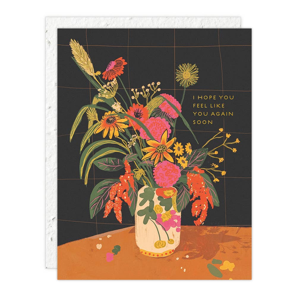 Vase Still Life - Get Well Card - Spiral Circle
