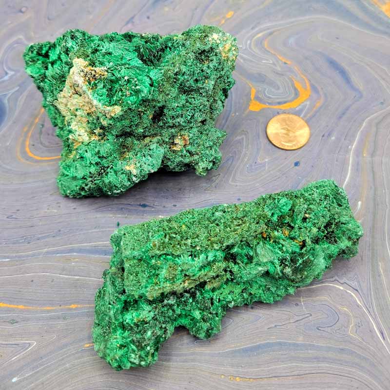 Velvet Malachite | Raw Clusters - Spiral Circle