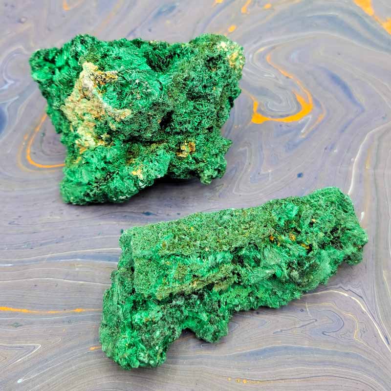 Velvet Malachite | Raw Clusters - Spiral Circle