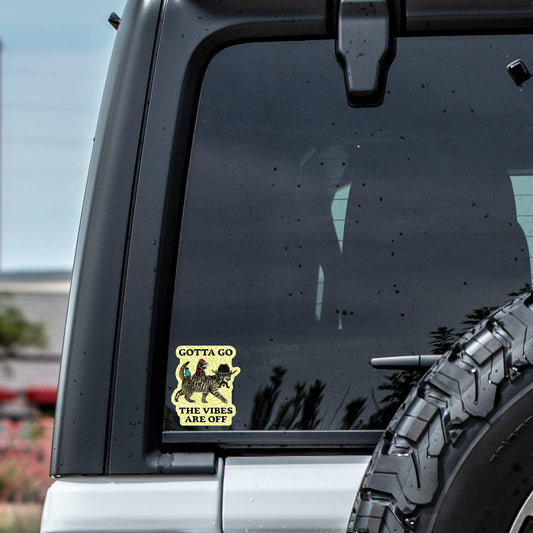 Vibes are Off Cat Sticker - Spiral Circle