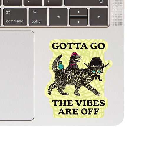 Vibes are Off Cat Sticker - Spiral Circle