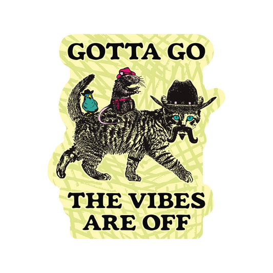 Vibes are Off Cat Sticker - Spiral Circle